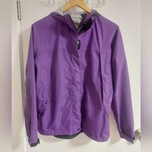 L.L. Bean Purple Hooded Rain Coat
